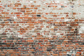 Grunge red brick wall background