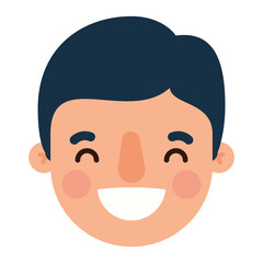 head man cartoon smiling design, Boy male person people human social media and portrait theme Vector illustration