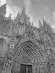 black and white cathedral detail