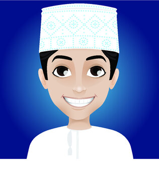 Omani Boy Vector character illustration in cartoon style