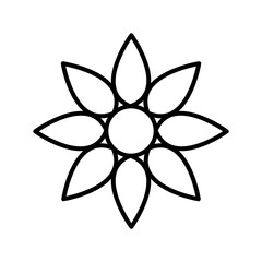 flower line style icon design, natural floral nature plant ornament garden decoration and botany theme Vector illustration