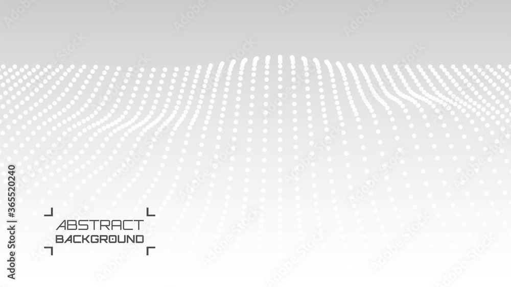 Aufkleber abstract white background. grey gradient vector backdrop. 3d surface. dot structure. futuristic tech