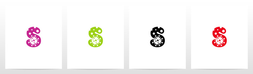 Corona Virus On Letter Logo Design S