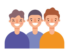 Fototapeta premium Men avatars cartoons smiling design, Man boy male person and people theme Vector illustration