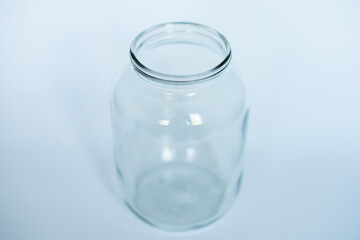 Empty jar with on the white background
