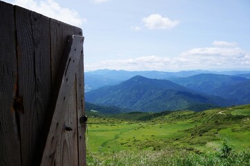 old barn in mountains