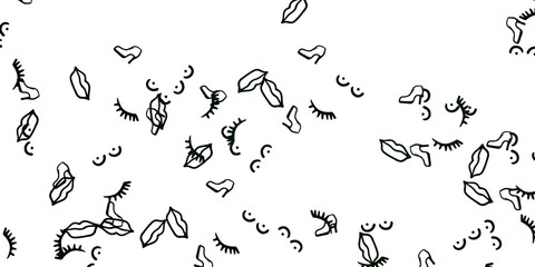 Light Green vector template with businesswoman signs.