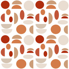 Fototapeta na wymiar Cute modern terracotta abstract seamless vector pattern background illustration with geometric shapes 