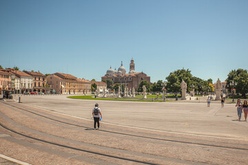 Prato della Valle, a famous square in Padua city in Italy