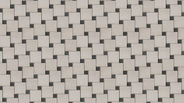 Seamless looping motion. A combination of square paving slabs in different sizes.