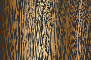 Distressed overlay golden wicker vine texture. grunge black and white background.