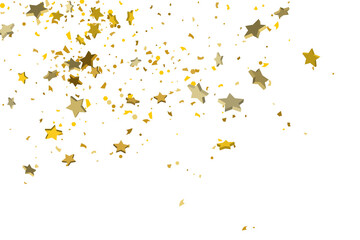 Fototapeta na wymiar Gold volumetric star-confetti