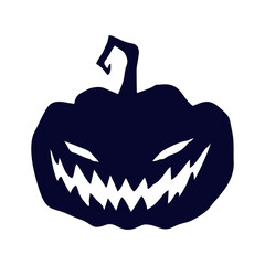 Halloween pumpkin, vector stock illustration. Hand drawn black silhouete for decor, card, cutting, logo or t shirt design.