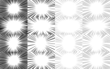 Fototapeta premium 背景素材：黒い集中線のイラスト