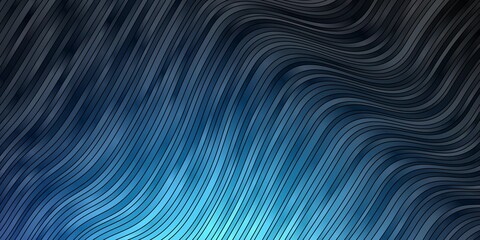 Dark BLUE vector backdrop with bent lines. Bright sample with colorful bent lines, shapes. Pattern for commercials, ads.