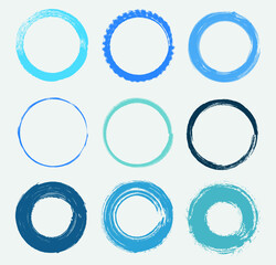 Blue round grunge circles