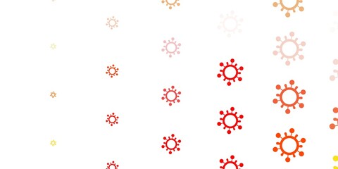 Light Red, Yellow vector texture with disease symbols.