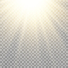 Vector transparent sunlight special lens flash light effect.front sun lens flash.