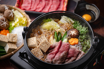 sukiyaki, japanese traditional hot pot
