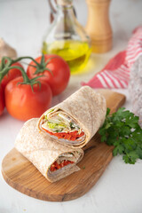 italian wrap with tomato and salami