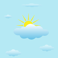 Weather icon symbol, modern color graphic isolated on blue background .