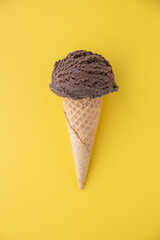 chocolate ice cream on colorful background