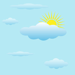 Weather icon symbol, modern color graphic isolated on blue background .
