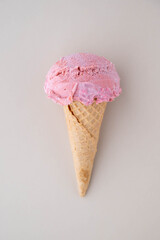 strawberry ice cream on colorful background