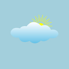 Weather icon symbol, modern color graphic isolated on blue background .