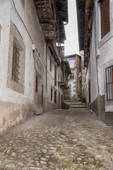 Fototapeta na wymiar Narrow street typical of Candelario, Salamanca, Castilla Leon, Spain, Europe. Traditional town.