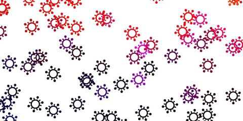 Light pink, red vector backdrop with virus symbols.