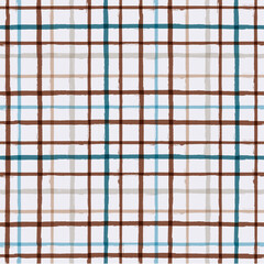 Gingham seamless pattern. watercolor strokes texture for textile: shirts, plaid, tablecloths, clothes, blankets, paper, makeup. vector checkered summer print