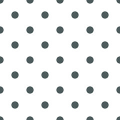 Grey dots on white background. Polka dot seamless vector pattern. Pop Art background. 