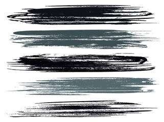 Set of hand drawn brushstrokes.
