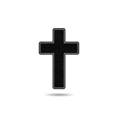 Obraz premium Christian cross icon with shadow