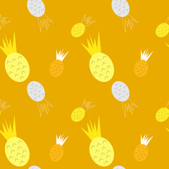 Seamless Pattern with cute Pineapples.Vector texture for textile, wrapping, wallpapers and other surfaces.