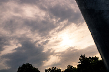 Sky with clouds and beautiful clouds during the onset of twilight