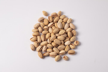 Pistachios Bake on a white background