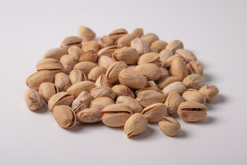 Pistachios Bake on a white background