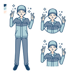 simple delivery man_Peace-sign