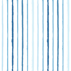 Hand drawn striped pattern, baby blue navy stripe seamless background, childish pastel brush strokes. vector grunge stripes, cute paintbrush line