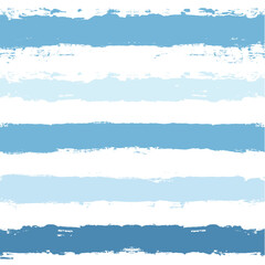 Fototapeta premium Hand drawn striped pattern, baby blue navy stripe seamless background, childish pastel brush strokes. vector grunge stripes, cute paintbrush line