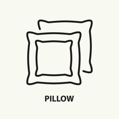 Pillow flat line icon. Cushion vector illustration.