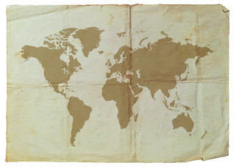 Old paper with map of the world