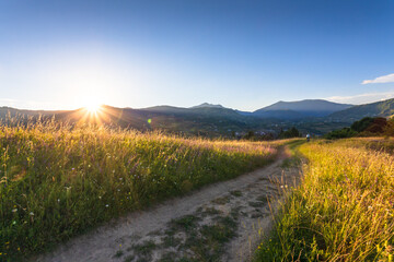 Beautiful rural landscape in summer light.