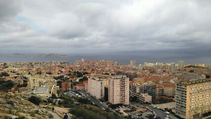 Fototapeta na wymiar Panorama of Marseille and the nearest water area