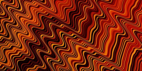 Dark Orange vector background with bows. Bright illustration with gradient circular arcs. Template for your UI design.