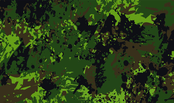 Grunge camouflage background with splashes.