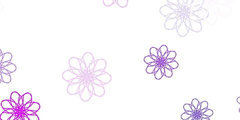 Light Purple vector natural artwork with flowers.