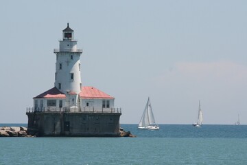 Fototapeta na wymiar Lighthouse Downtown Chicago Illinois 2013